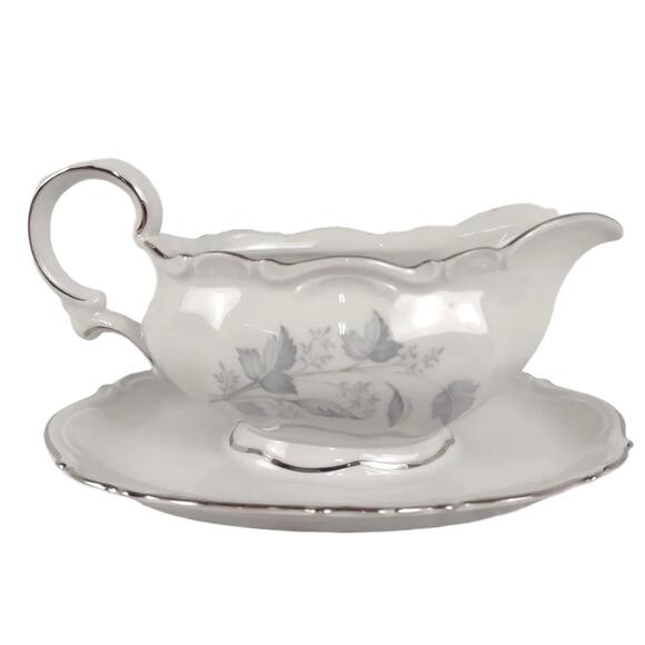 Vintage Mitterteich Bavaria Germany MONIKA Gravy Boat with Underplate Porcelain - Picture 4 of 6